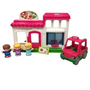Little People Pizza Delivery Car, Restaurant, 3 figures, Spaghetti Food Tray
